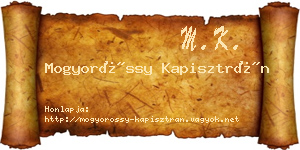 Mogyoróssy Kapisztrán névjegykártya